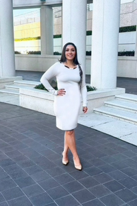 Beige Long Sleeve Dress